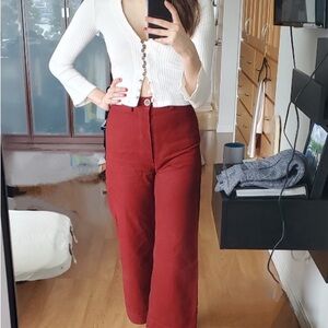 Red size 2 Cloak & Dagger red cropped wide leg pants